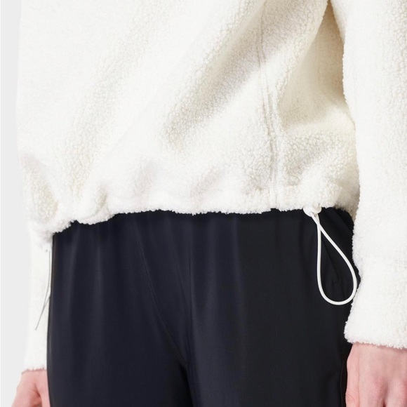Sweaty Betty Lomond Fleece Half Zip Pullover Lily White - Picture 2 of 10